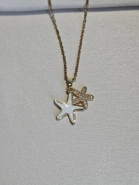 Dengiz yulduzchalari bilan zanjir, stainless steel, zanglamaydigan po‘lat, toshli