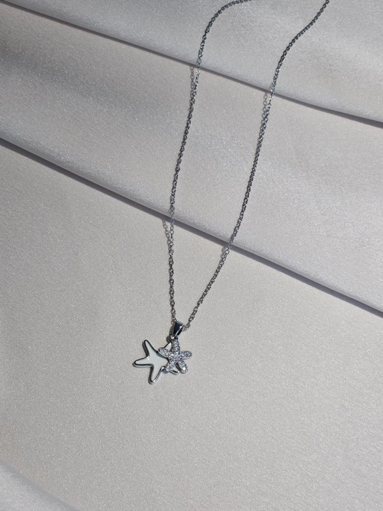 Dengiz yulduzchalari bilan zanjir, stainless steel, zanglamaydigan po‘lat, toshli