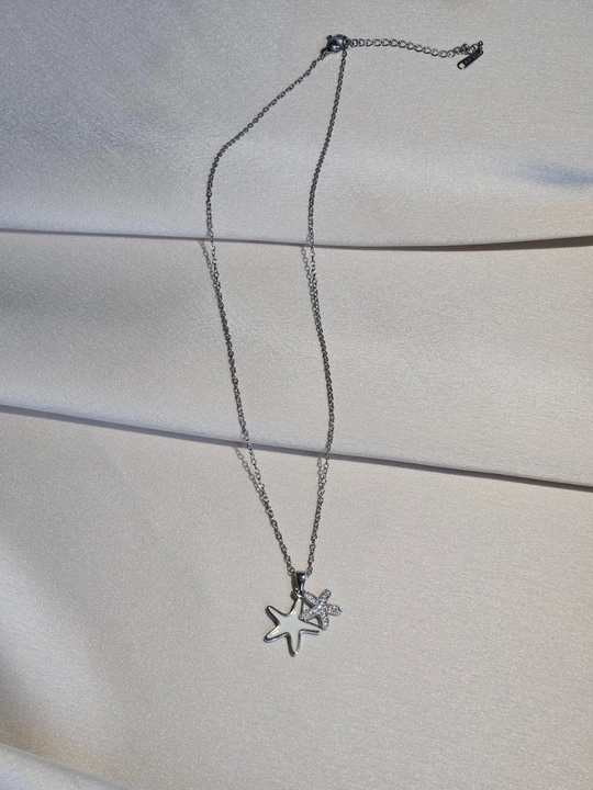 Dengiz yulduzchalari bilan zanjir, stainless steel, zanglamaydigan po‘lat, toshli