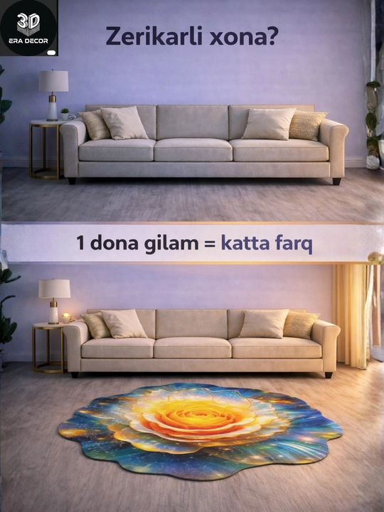 3D vannaga gilam, sirpanmaydigan gilamlar, bolalar uchun gilamcha, yumshoq gilamlar