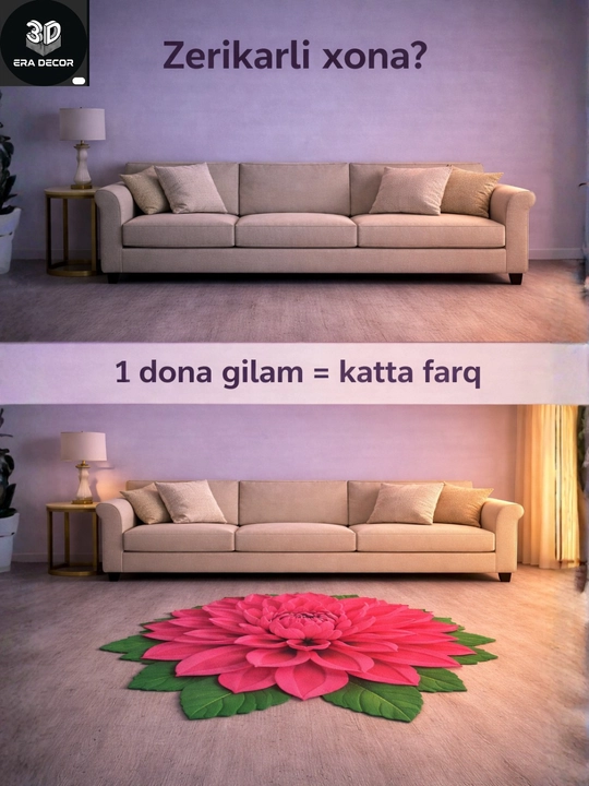 3D vannaga gilam, sirpanmaydigan gilamlar, bolalar uchun gilamcha, yumshoq gilamlar