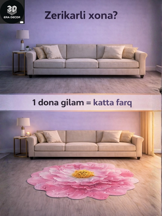 3D vannaga gilam, sirpanmaydigan gilamlar, bolalar uchun gilamcha, yumshoq gilamlar