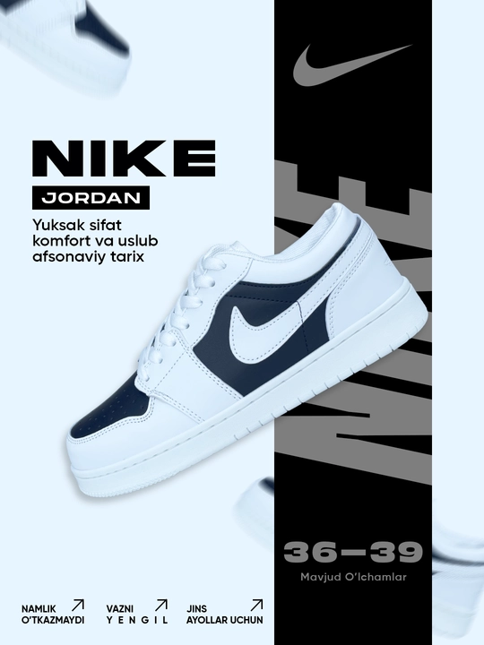 Nike krossovkalari ayollar uchun, yugurish va sport mashg'ulotlariga, yengil - 