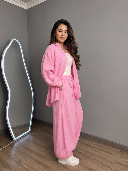 Ayollar uchun ko'ylak va shimlar, oversize, zamonaviy, kundalik, yoz uchun, muslim, dvoyka