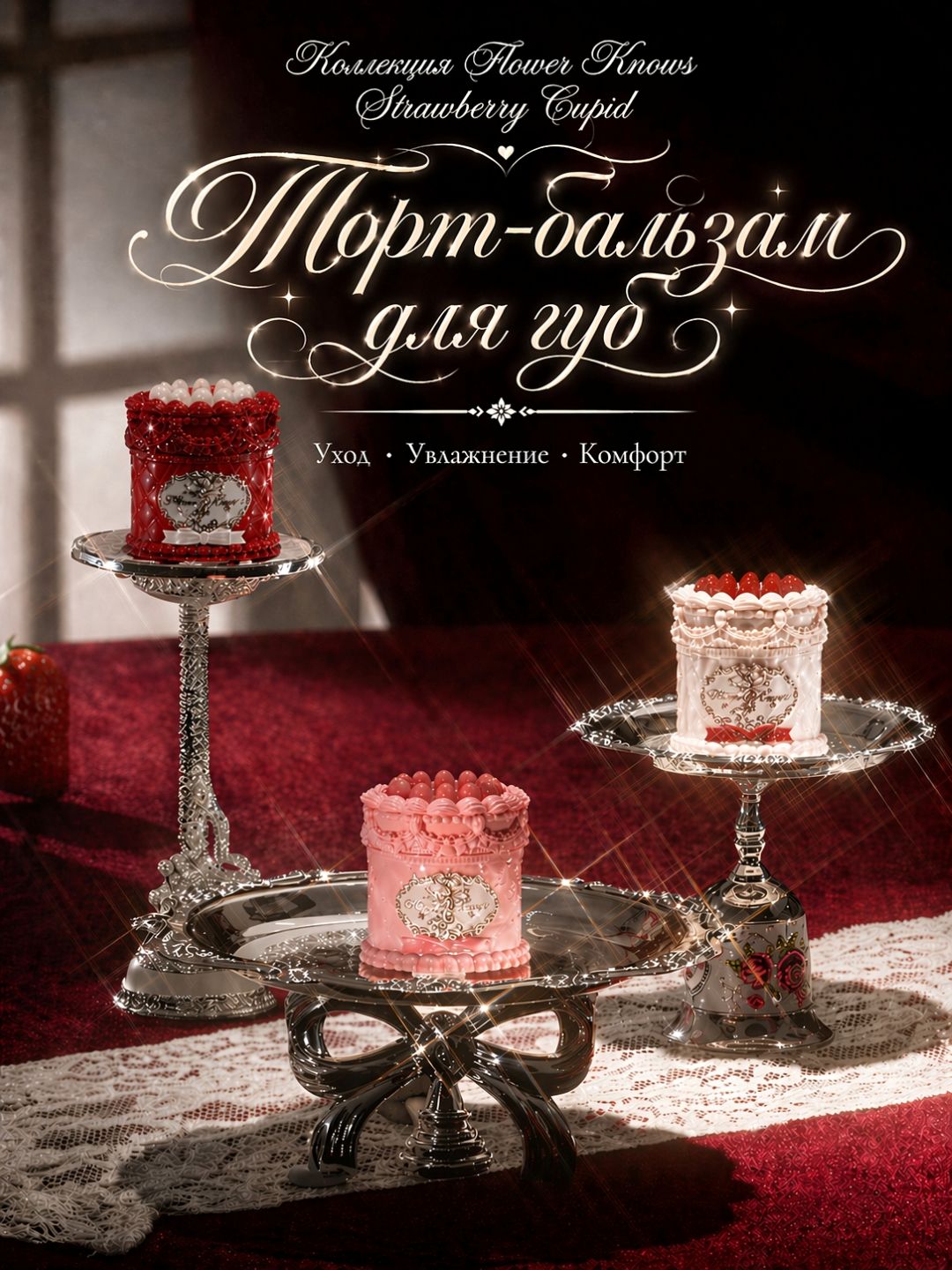 Flower Knows Strawberry Cupid Крем для губ – нежная текстура и мягкий цвет