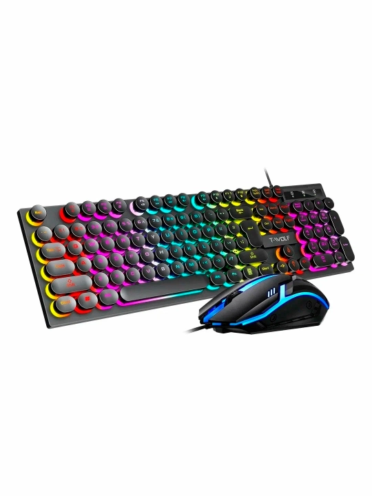 Игровая клавиатура и мышь T-wolf TF200, TF270, с RGB-подсветкой