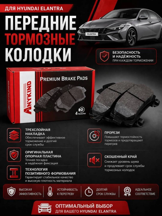 Тормозные колодки Hyndai Elantra 2019-2023 - 