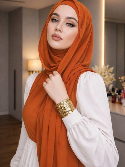 Набор из двух шифоновых хиджабов "Калифорния", 2в 1 Shifon sharf. Razmer 180*75 — HIJABST-SIFONSHARF-АЛЫЙ