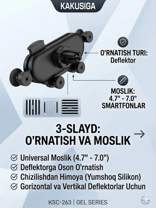 Автомобильный держатель AVTO HOLDER KAKUSIGA KSC-263 BLACK