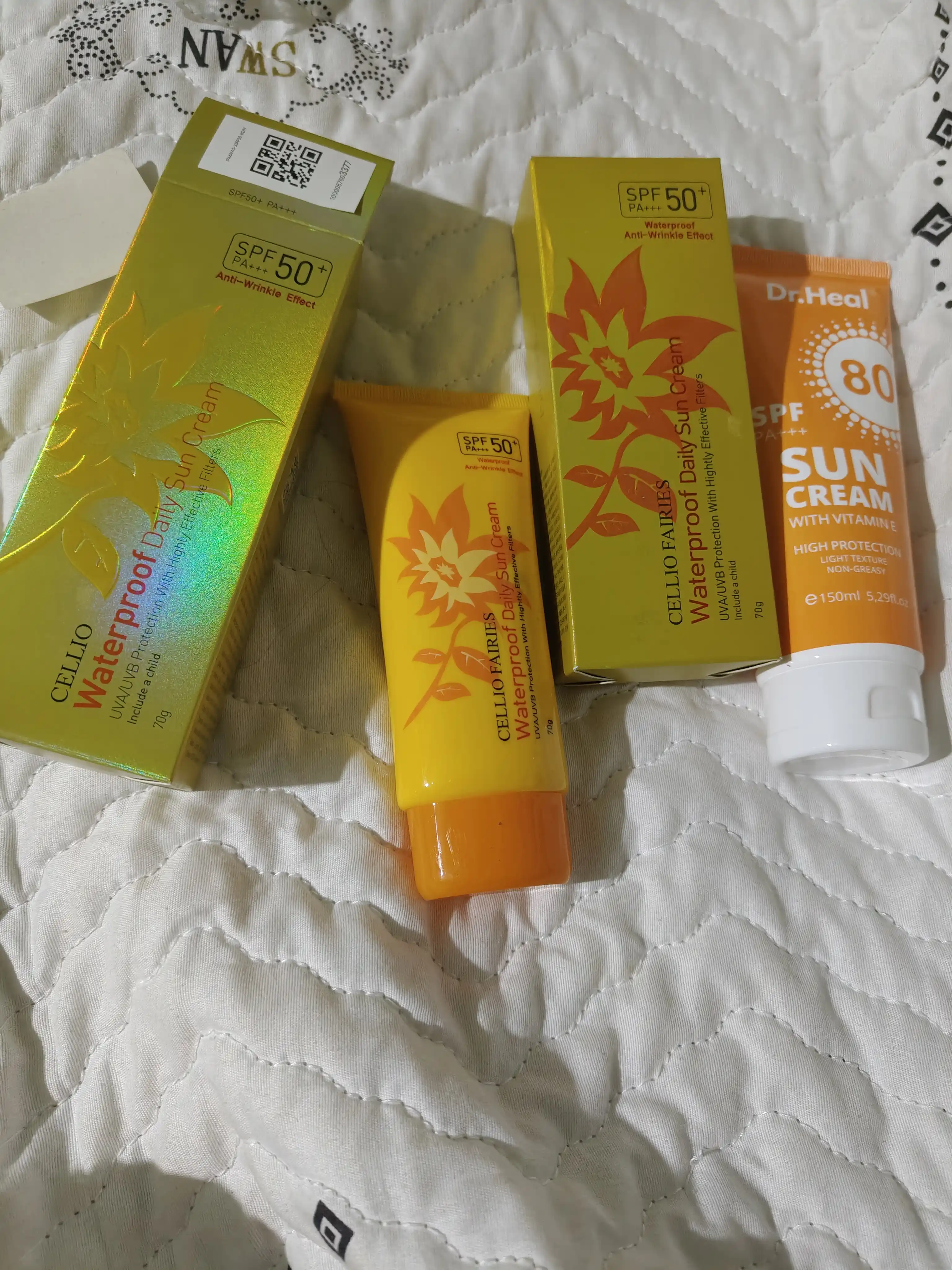 Quyoshdan himoyalovchi krem Dr. Heal Sun Cream SPF 80 PA+++, E vitamini, kokos moyi, 150 ml