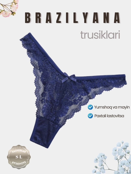 Ayollar uchun trusiklar, to'rli, stringi. Ayollar ichki kiyimi - 
