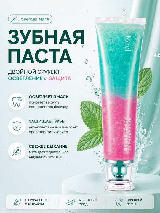 Зубная паста отбеливающая с мятой (Корея) — защита и свежесть - 