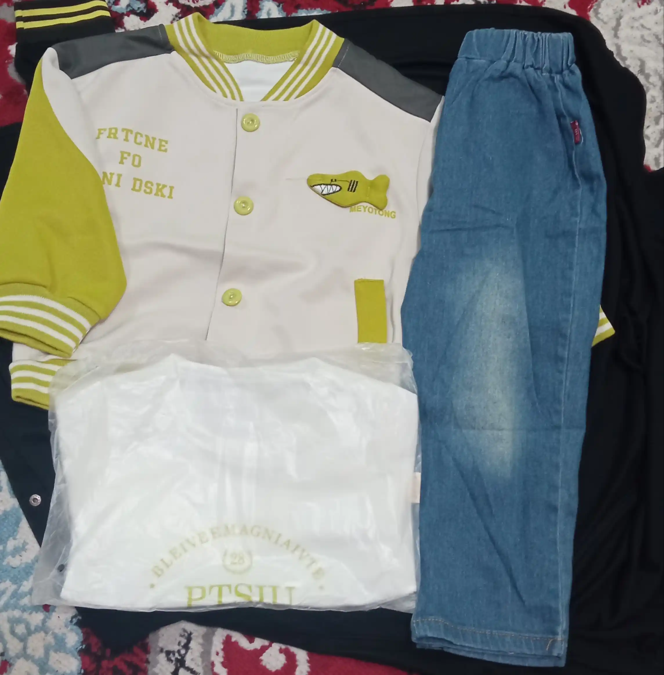 Paxtali qulay bolalar sport kostyumi to'plam 3 ta lik