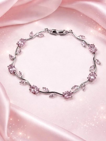 Женский браслет Tulip - изящный дизайн — COS002-BRASLET-СЕРЕБРН