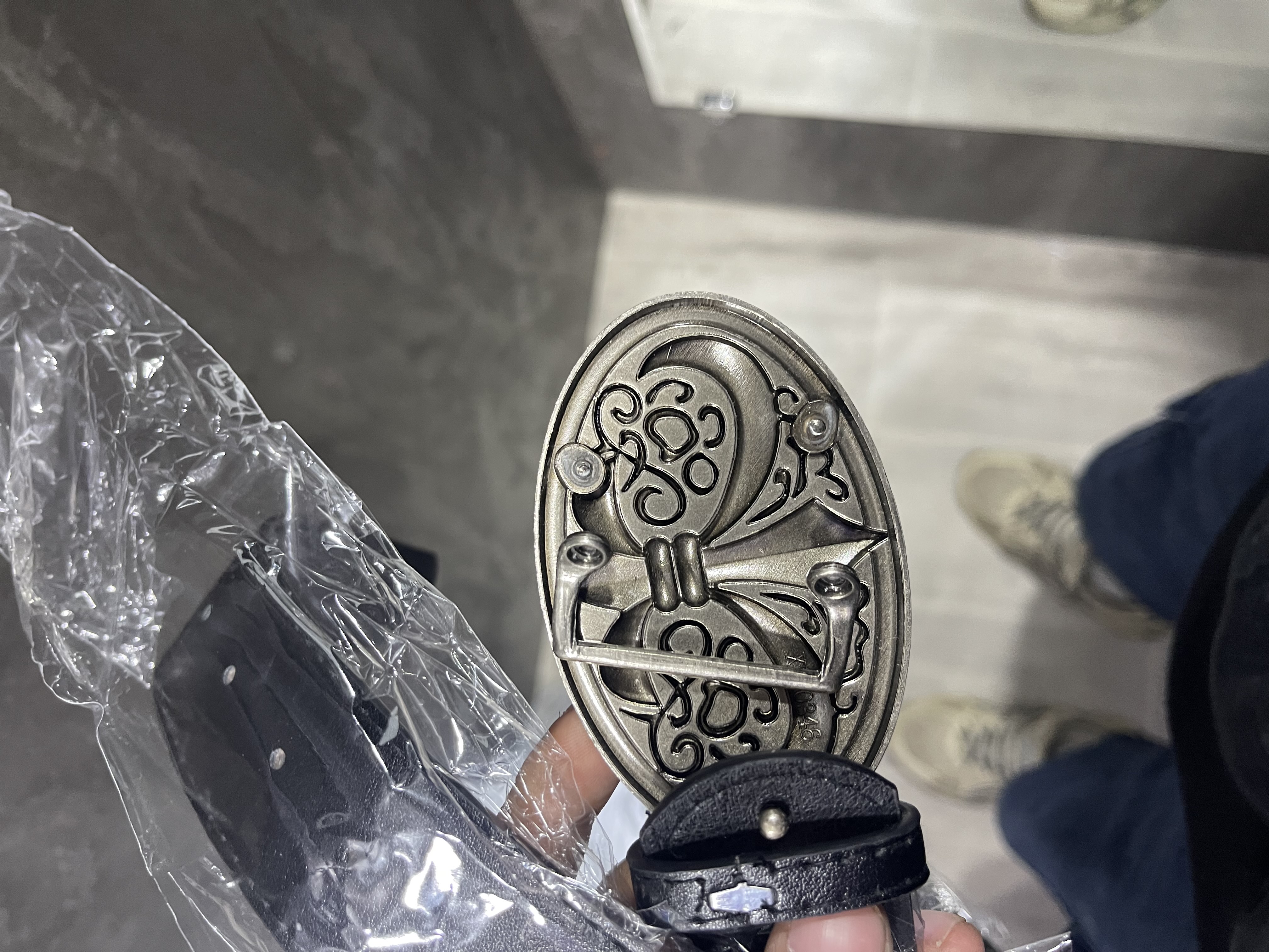 Ekologik charmdan tayyorlangan Y2K tasma, katta to‘qali, 112 sm