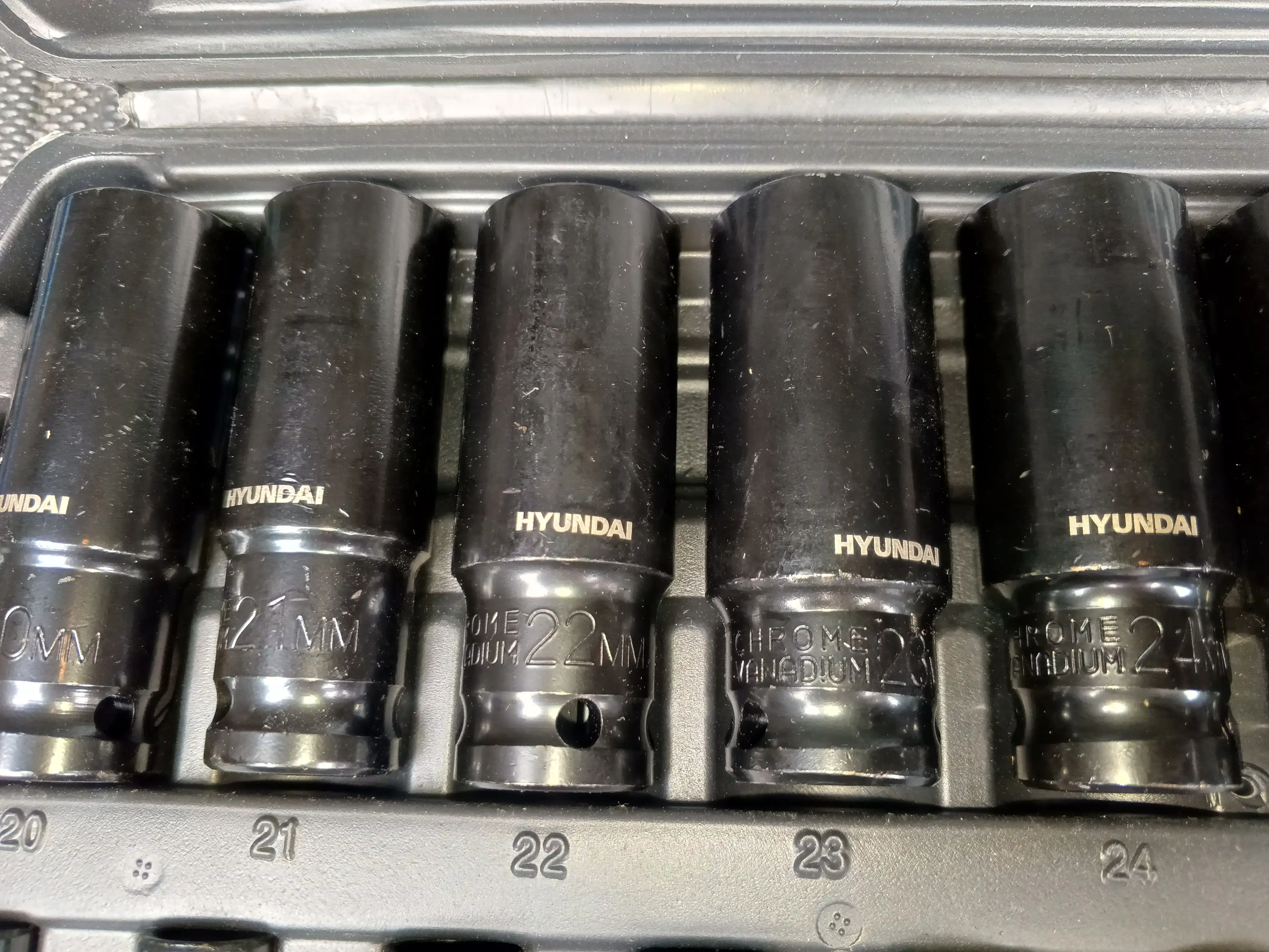Удлинённые торцевые головки, набор 10/15/20 шт (8–32 мм) HYUNDAI