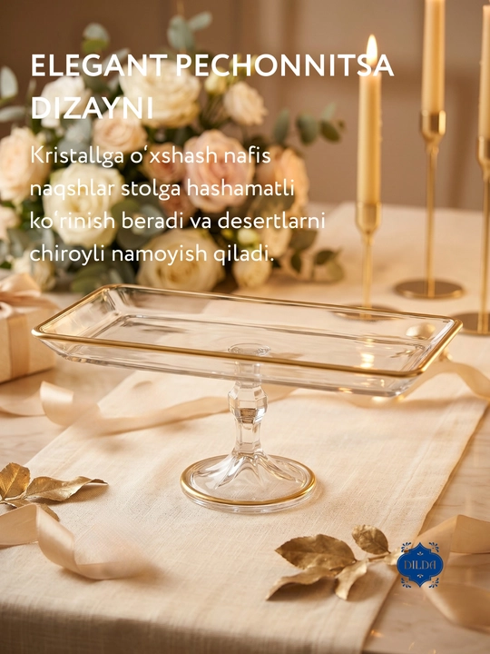Bogema idish, sovg'a uchun, meva, shirinlik uchun, desert uchun