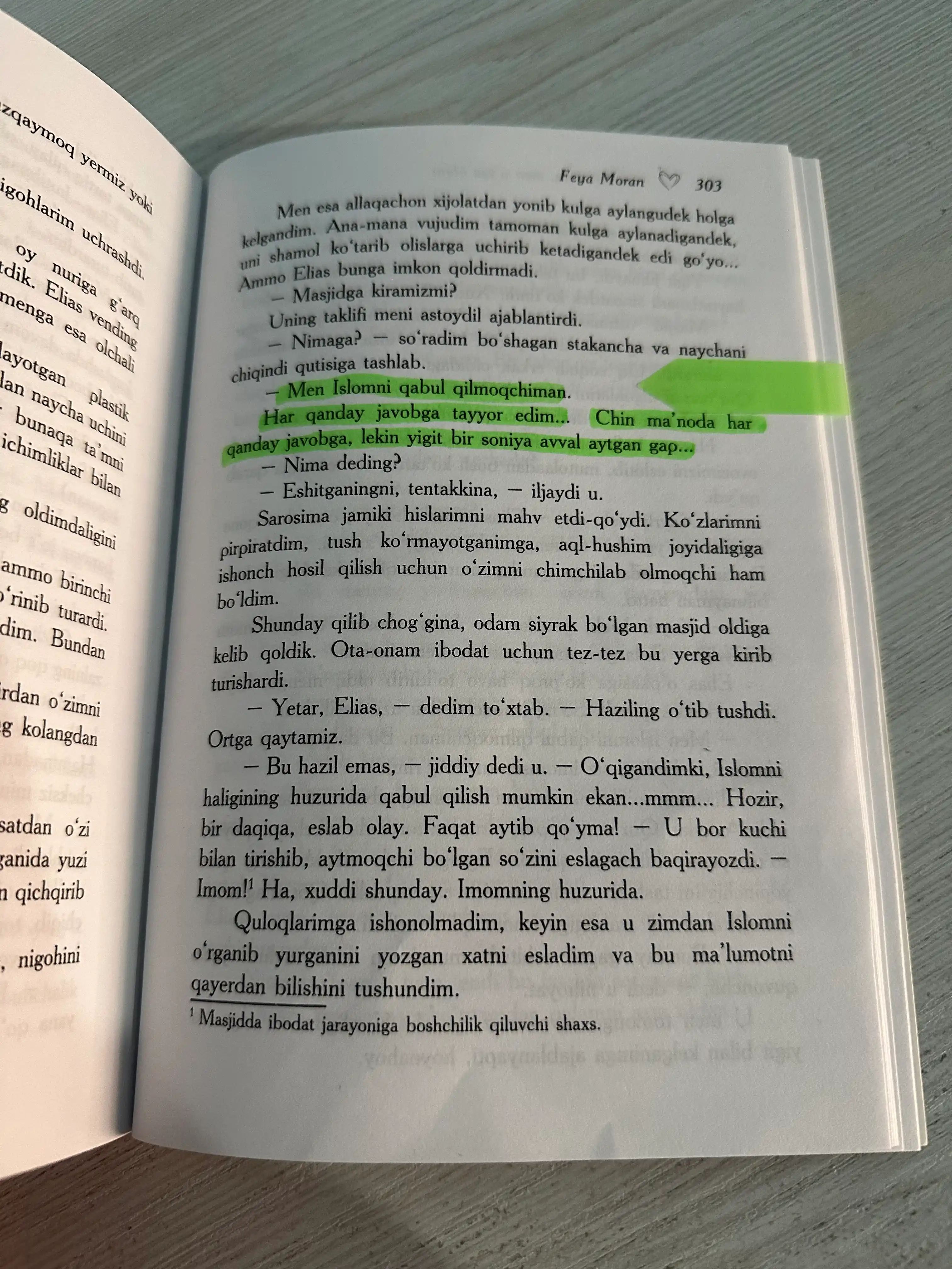 Сен бир олам, мен ўзга олам, Фея Моран