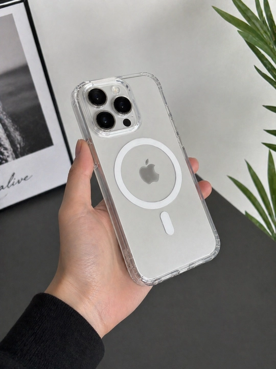 iPhone X–17 (Pro / Max) uchun MagSafe g‘ilof, shaffof, kamera himoyasi, zarbaga chidamli