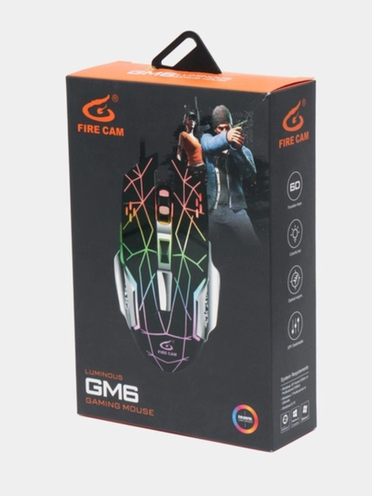 Игровая мышь Fire Cam GM6 Luminous RGB с подсветкой - 