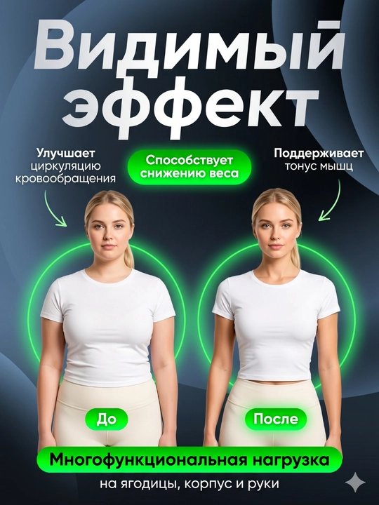 Степпер тренажер для ног и ягодиц с эспандерами для дома