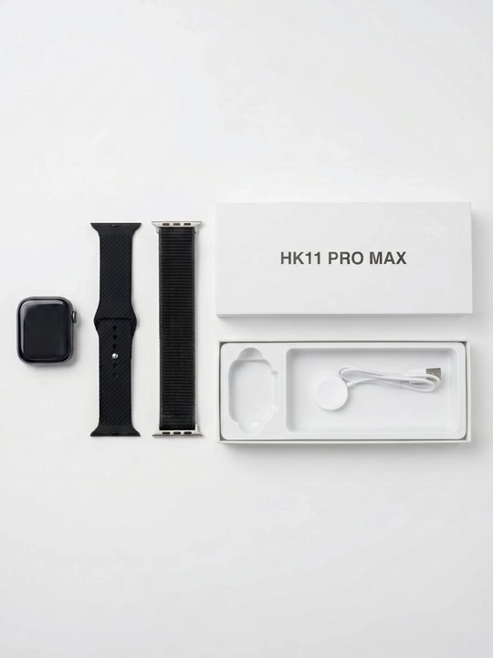 Smart soat HK11 Pro Max AMOLED, NFC, Bluetooth, Android/iOS uchun, qora