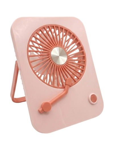 Настольный портативный вентилятор Record Fan, аккумуляторный, 3 скорости, USB Type-C — ZTECHNO-RECORDFAN-РОЗОВ