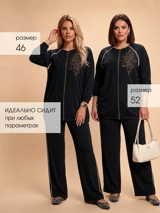 Yozgi ayollar kiyimi to'plami "Dvoyka" DEGO, katta o'lchamlar (M-7XL)