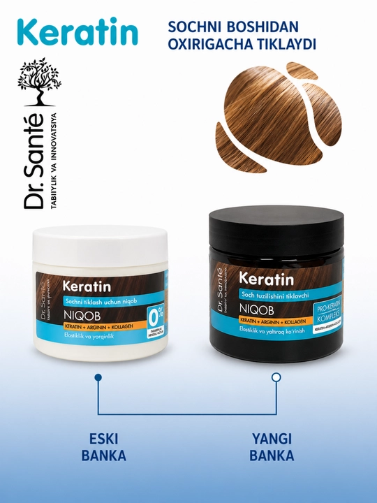 Маска для волос Keratin Hair — кератиновое восстановление, 300 мл