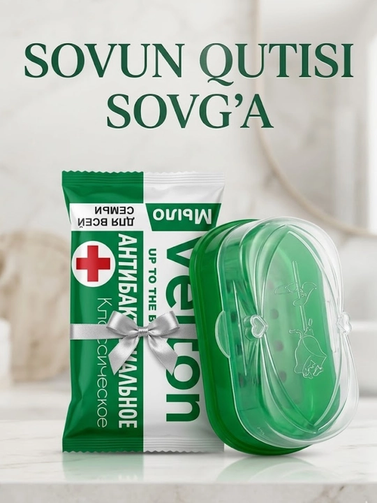 Velton qattiq atir sovuni va qopqoqli sovundon, shaxsiy gigiyena to‘plami