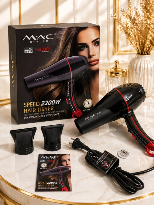 Soch fen MAC Styler, professional fen 2200W, soch quritgich, 3 rejim, 2 nasadka