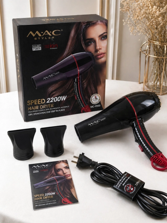 Soch fen MAC Styler, professional fen 2200W, soch quritgich, 3 rejim, 2 nasadka