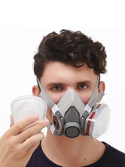 Respirator maska va ko‘zoynak 6200, 2 filtrli, chang bo‘yoq gaz ish uchun himoya to‘plam 5