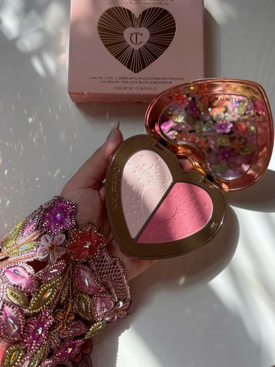 Пудра и румяна Charlotte Tilbury soulmates face palette для всех типов кожи, pink, peach
