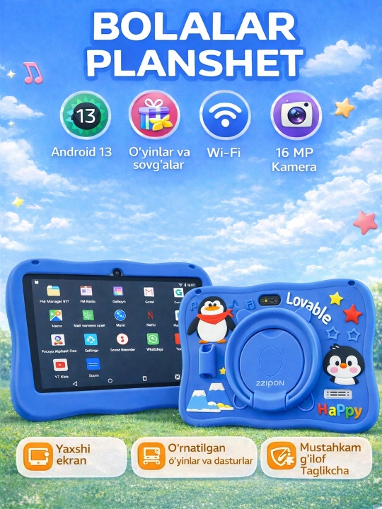 Bolalar plansheti — 128 Gb xotira, Android 13 - 