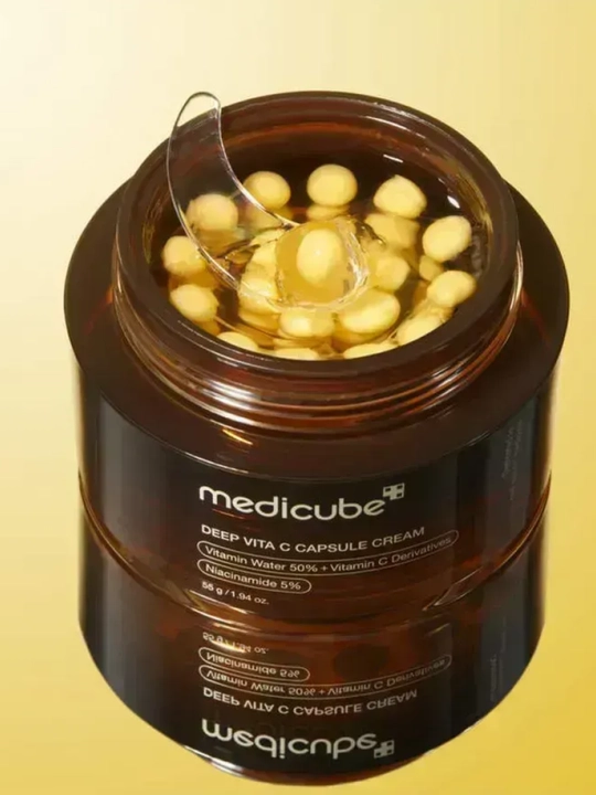 Крем для лица с капсулами PDRN Medicube Capsule Cream, освещение и лифтинг