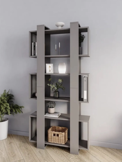 Стеллаж напольный для книг и игрушек 163x80x21 — TRENDYT-STELAJPRO2-СЕРЫЙ