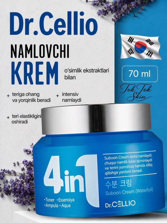 Dr.Cellio 4in1 увлажняющий коллагеновый крем + ночная маска для лица, против морщин