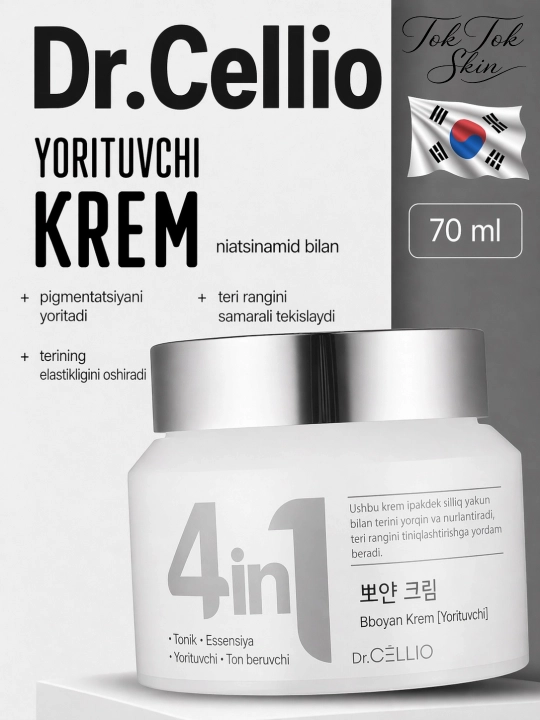Dr.Cellio 4in1 увлажняющий коллагеновый крем + ночная маска для лица, против морщин