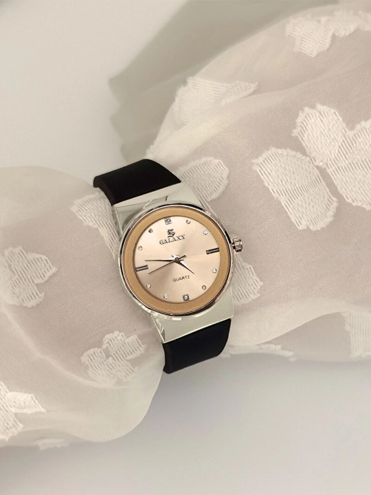 Ayollar qo‘l soati GALAXY Quartz, silikon remeshok, klassik dizayn