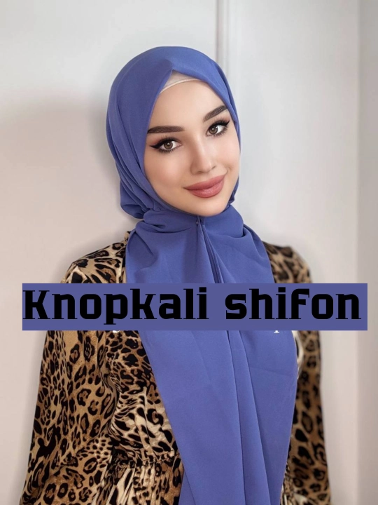 Шифоновый шарф с пуговицами, для тех, кто носит хиджаб - 