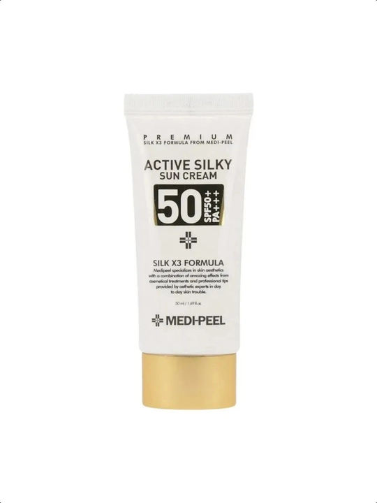 Солнцезащитный крем с комплексом пептидов и шёлка SPF 50