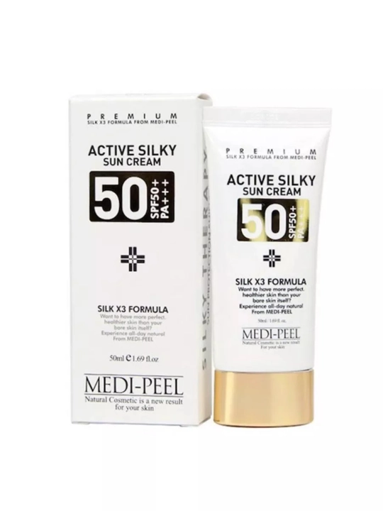 Солнцезащитный крем с комплексом пептидов и шёлка SPF 50