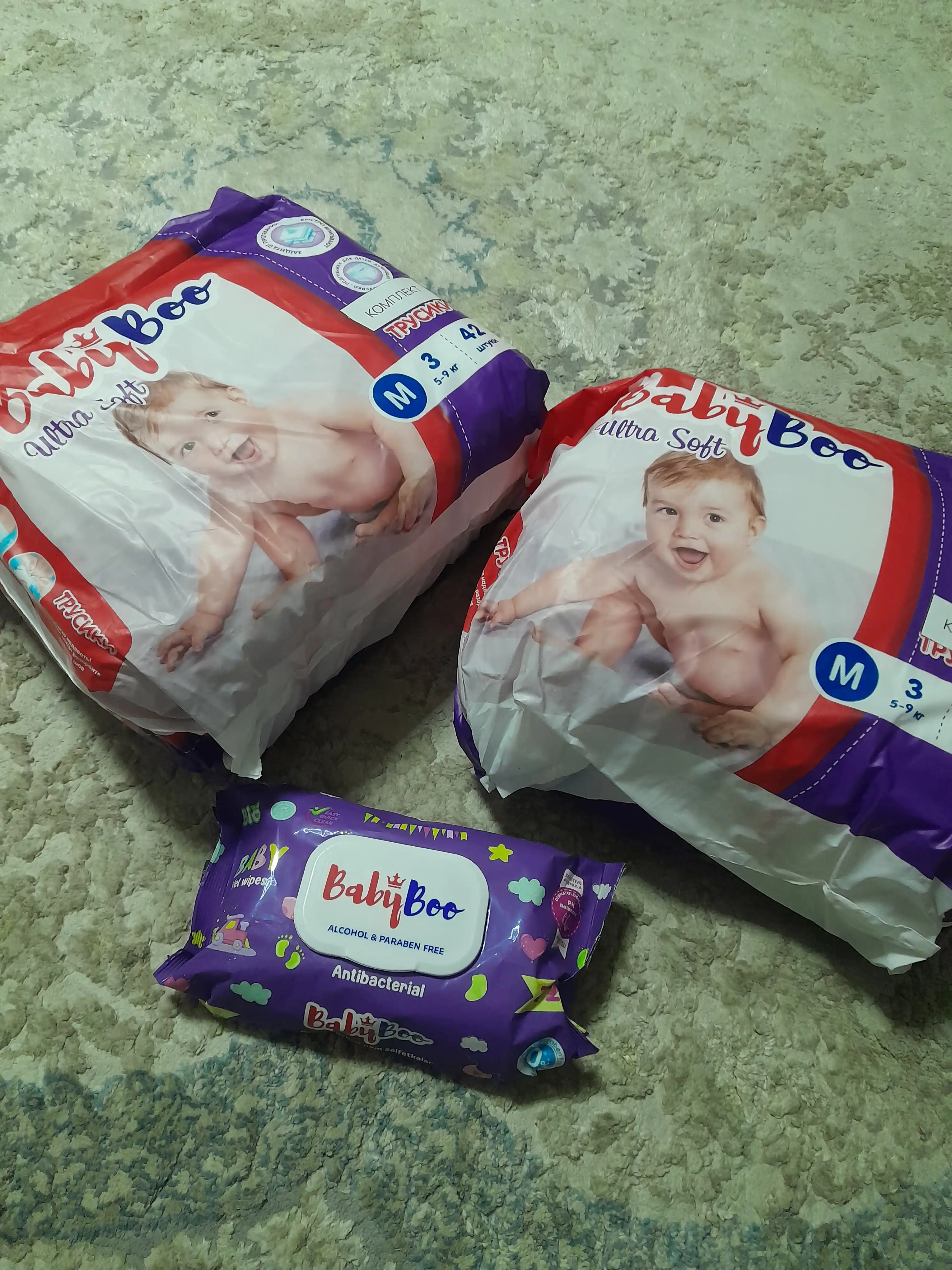 Bolalar trusik tagliklari BabyBoo UltraSoft №3, 5-9 kg, 42 ta dona