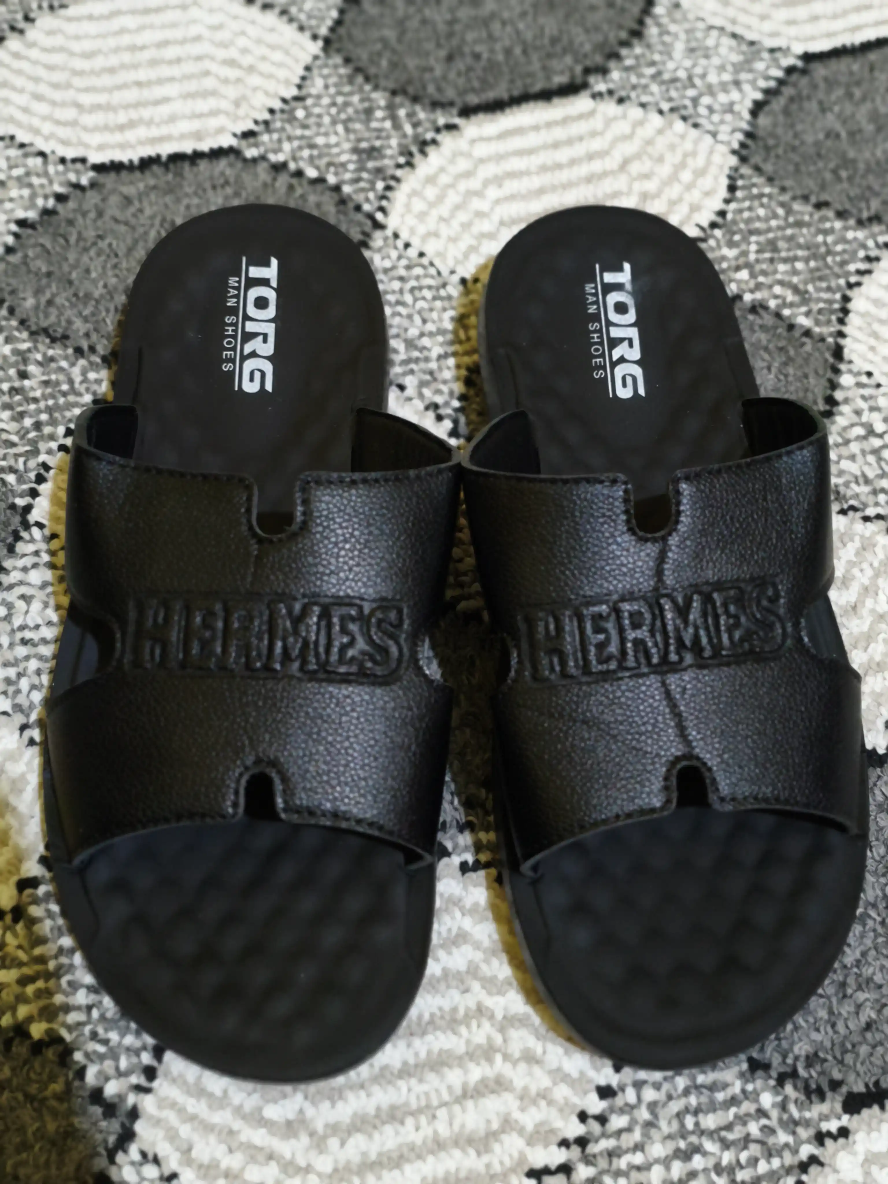 Мужские тапочки, hermes, летняя обувь, 40-44, шлепанцы, на лето