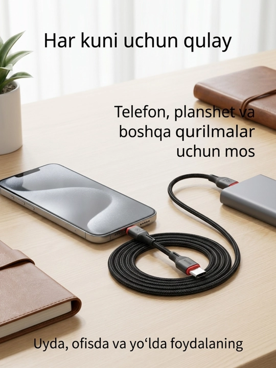 Кабель USB Type-C, кабель для быстрой зарядки, кабель Wiwu, зарядный кабель 