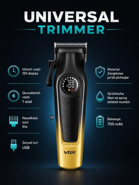 Professional soch va soqol olish mashinasi VGR, V-996