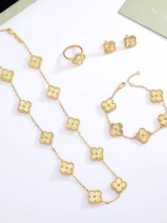 Комплект из серег, браслета и цепочки, украшения для женщин