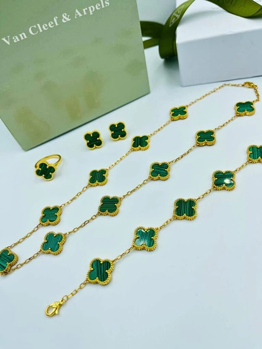 Комплект из серег, браслета и цепочки, украшения для женщин - 