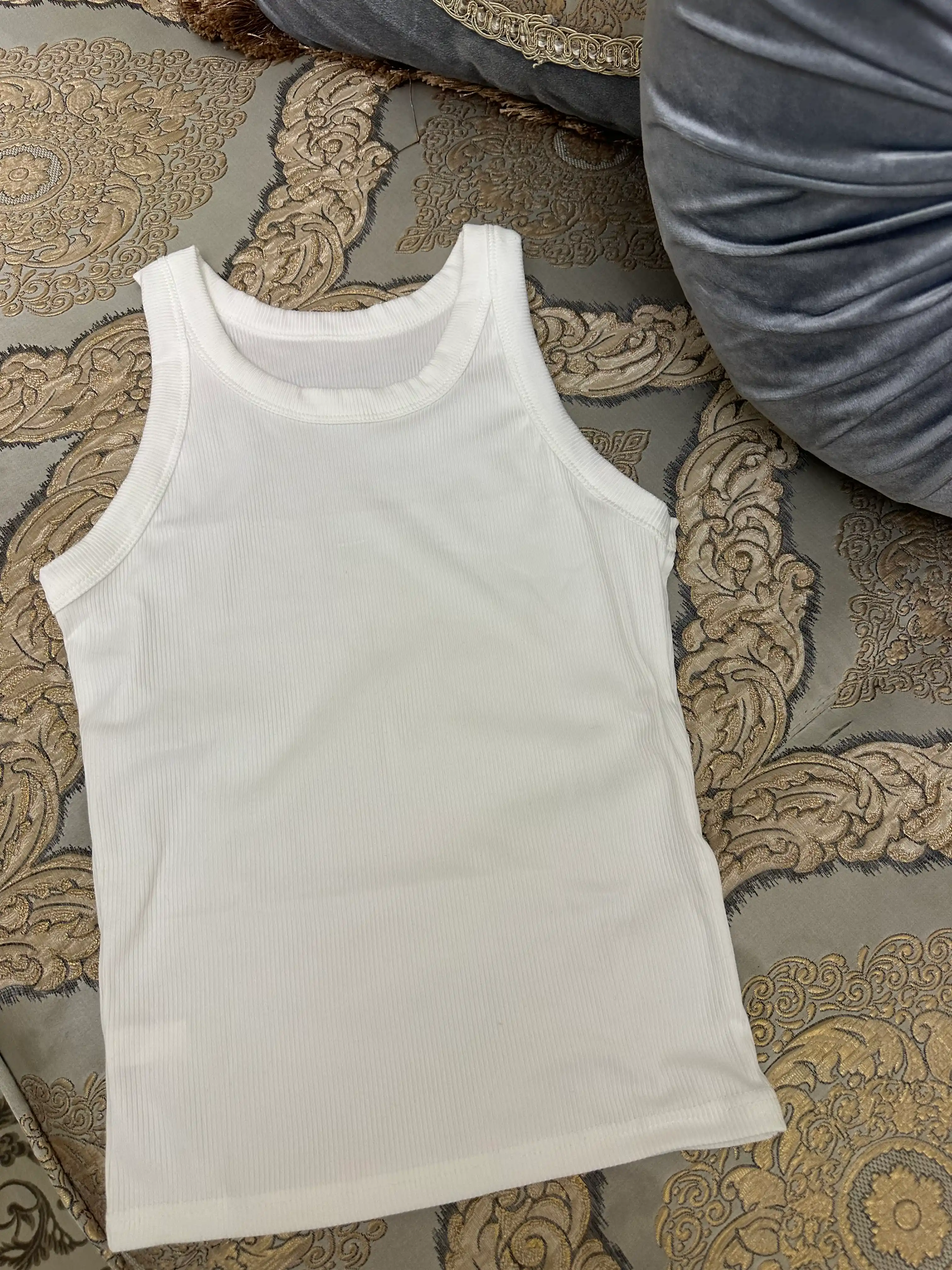 Ayollar bazaviy maykasi top paxta, yengsiz, M/L/XL, kundalik kiyim uchun